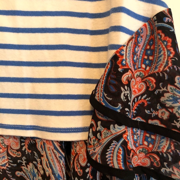 Anthropologie striped blouse with chiffon trim - Picture 4 of 5